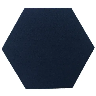 Imagen del producto de Hexágono de fieltro y corcho 15 x 17 cm, panel decorativo, azul marino