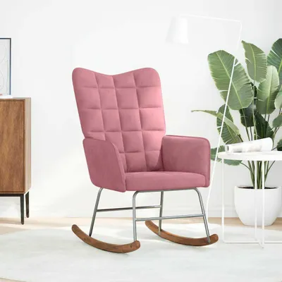 Immagine prodotto di vidaXL Sedia a dondolo in velluto rosa