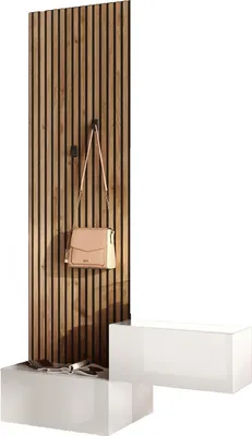 Produktbild von Narbolia - Eingangsbereich 140x30x236h cm Hochglanz Weiß, Garderobe  Italy