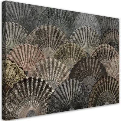 Produktbild von Leinwandbild  Fächer 90x60 Feeby Braun bild für die wand bereit zum aufhängen