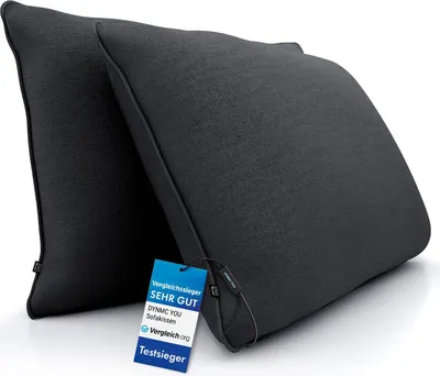 Produktbild von DYNMC you Sofakissen mit Füllung und Bezug - 2er Set 40x60cm mit Viel Füllung - VERGLEICHSSIEGER  - Rückenkissen mit  Baumwoll-Bezug - Bequeme Dekokissen - Couchkissen Anthrazit