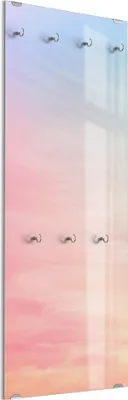 Produktbild von DEQORI Kleiderhaken aus Glas 50x125 cm 'Pastelliger Himmel' Wand Garderobe Paneel Haken