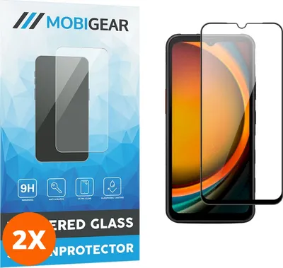 Produktbild von Mobigear Premium 4.99 Samsung Galaxy Xcover 7 Panzerglas Gehärtetes Glas Displayschutz - Hüllenfreundlich - Schwarz (2er Pack)