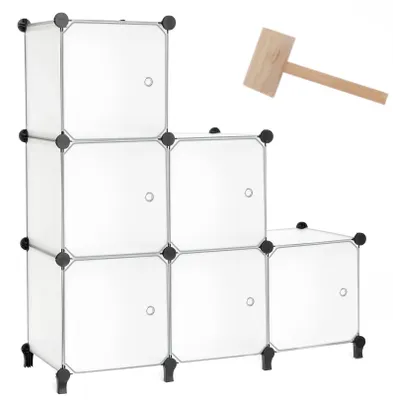 Image de Organisateur cubique de rangement - Commode modulaire empilable avec 6 cubes