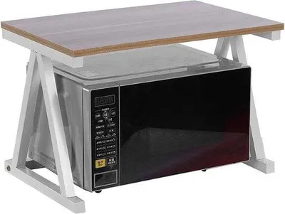Zdjęcie produktu dla Dwupółkowa półka do kuchenki magnetronowej – wytrzymała półka do kuchenki magnetronowej – półka do szafki kuchennej – organizer – 22,5 x 15,0 x 15,0 cali – biała