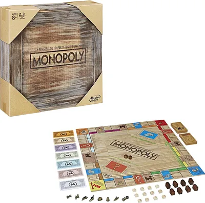 Produktbild von Monopoly Rustic, Sonderedition aus Holz, der Klassiker der Brettspiele