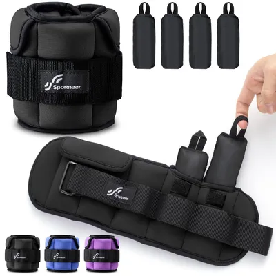 Productafbeelding van Verstelbare enkelgewichten, 0,5-2,3 kg per enkel, ideaal voor diverse workouts