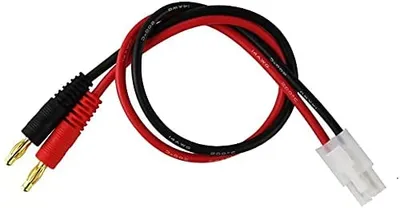 Zdjęcie produktu dla 1 sztuka kabla ładującego Tamiya do wtyczki bananowej ze złotym stykiem 4 mm 14AWG 30 cm