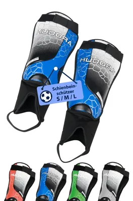 Produktbild von HUDORA Schienbeinschutz mit Knöchelschutz, Erwachsene, Unisex, M, Schwarz, Blau