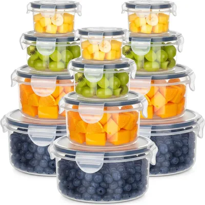 Image de Vilde | Récipients alimentaires - 12 pièces - avec couvercle et joint - Résistant au lave-vaisselle - Différentes tailles