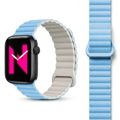 Obrázek produktu pro Náramek Core pro Apple Watch Ultra/SE/10/9/8/7/6/5/4/3/2/1, prodyšný silikonový magnetický sportovní náramek, 42/44/45/46/49 mm - Froststar