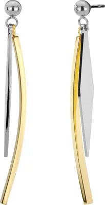 Produktbild von Traveller Ohrhänger - Bicolor - Silber- & Goldfarben - Edelstahl - 50 x 4 mm - 181287