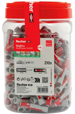 Immagine prodotto di fischer 570550 fischer BigBox - DuoPower 10x50 570550 Universaldübel-Sortiment Ø 10 mm x 50 mm, 210 St.