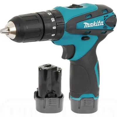 Produktbild von Makita HP330DWE, Handbohrmaschine, Ohne Schlüssel, Schwarz, Cyan, 1 cm, 2,1 cm, 1 cm