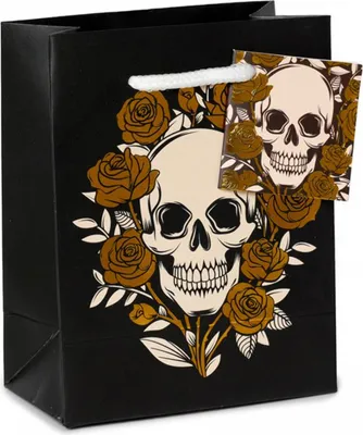 Produktbild von Totenschädel & Rosen Geschenktüte 14 x 11 cm