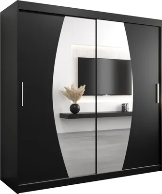 Produktbild von Kleiderschrank, Schiebetürenschrank Schlafzimmer, Schrank mit Spiegel ELYPSE 200 cm