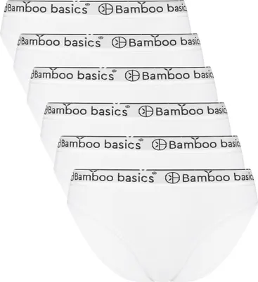 Immagine prodotto di Bamboo basics slip da donna YARA, confezione da 6 - vita con logo, traspirante, single jersey bianco S