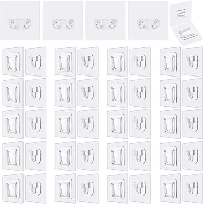 Produktbild von Famanu Selbstklebende Wandhaken Stark (max 5,5 kg) - Doppelseitig für Küche, Badezimmer und Büro