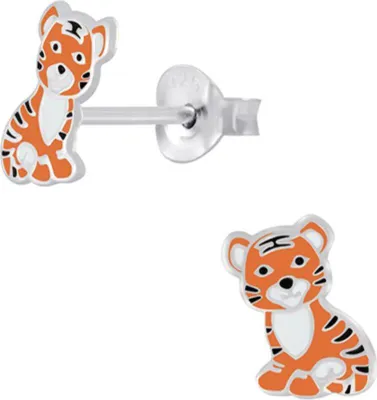 Produktbild von Kinderohrstecker: Mädchen Ohrringe Silber „Tiger“