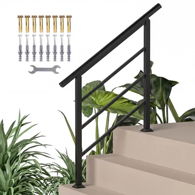Produktbild von Outsunny Treppengeländer für 1-3 Stufen, 94cm Winkelverstellbar Handlauf Außen