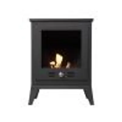 Obrázek produktu pro Sureflame Carino volně stojící bioethanolový krb černý se sklem, moderní krb bez komína, 53,5 × 41 × 28 cm