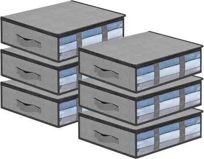 Immagine prodotto di Organizer da letto, confezione da 6 pezzi, con finestre trasparenti e maniglie, per riporre vestiti