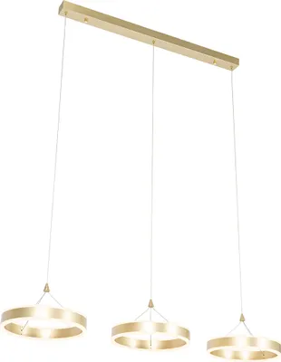 Produktbild von Hängelampe Messing Länglich inkl LED 3 Stufig dimmbar 3 Flammig Lyani