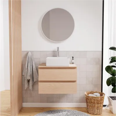 Produktbild von SORRENTO Einzelwaschtisch-Unterschrank 60cm + Waschbecken + Armatur + Spiegel