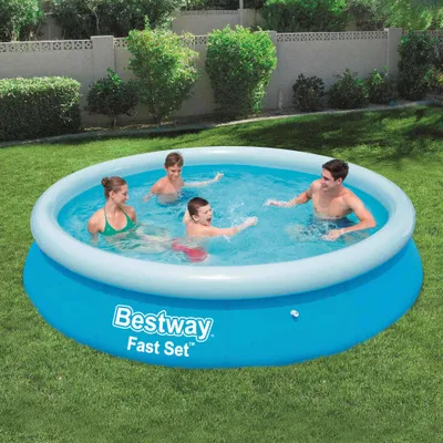 Produktbild von BEI CLORIS - Möbel Bestway Fast Set Aufblasbarer Swimmingpool Rund 366x76 cm 57273 - Beständig & Modernes Design,366 x 76 cm1parcel