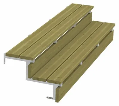 Produktbild von Plus Außentreppe Kiefer/Feuerverzinkt 2 Stufen 180 cm breit