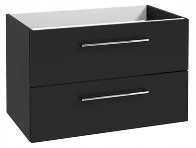 Zdjęcie produktu dla Szafka Łazienkowa pod Umywalkę Czarna Matowa 70 cm Wisząca Szuflady Soft