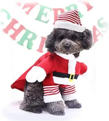 Obrázok produktu pre Vianočný kostým pre domáce zvieratá, vtipný Santa Claus, zábavný