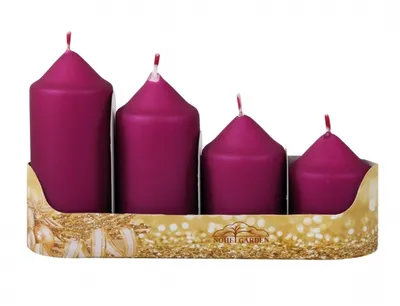 Image de Bougies de l'Avent TIERCE métal mat d5x7/8/10/12cm 4pcs