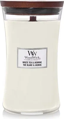 Immagine prodotto di WoodWick - Vaso di tè bianco e gelsomino (White Tea & Jasmine) - Candela profumata 609,5g