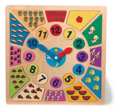 Image de Legler small foot design Horloge éducative multicolore, env. 31 x 30,5 x 1 cm