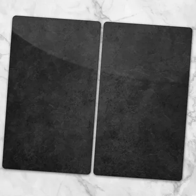 Produktbild von Glas-Herdabdeckplatten Glaskeramikkochfeld-Abdeckung Spritzschutz Glas 2x30x52 cm - Schwarzer Stein