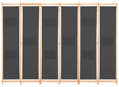 Produktbild von Freistehende Raumteiler-Paravien mit 6 Paneelen in Grau, 240 x 170 cm