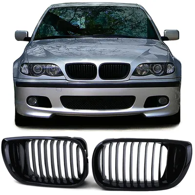 Immagine prodotto di Griglia anteriore nera lucida per BMW Serie 3 (E46), versione berlina/station wagon