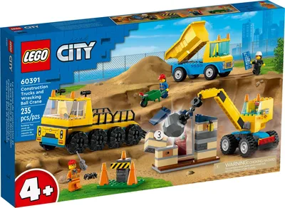 Obrázek produktu pro Stavební vozidla LEGO® City a jeřáb s demoliční koulí 60391