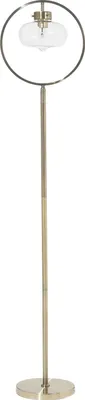 Produktbild von BELIANI Stehlampe Gold Metall 165 cm Lampenschirm Glas Kreisform Kabel mit Schalter Retro Design