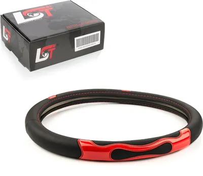 Produktbild von Lenkradbezug Hülle Ø 38x9cm schwarz rot für SAAB für OPEL für VOLVO für VAUXHALL