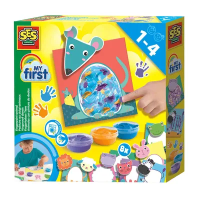 Produktbild von SES Creative My First - Fingerfarben Tiere, Mal-Set für Kinder, 1 Jahr(e), Mehrfarbig
