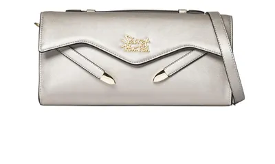 Productafbeelding van Dames clutch, zilver, platina, magnetische sluiting, verstelbare schouderband