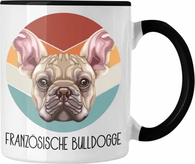 Produktbild von Trendation - Französische Bulldogge Besitzer Tasse Geschenk Lustiger Spruch Geschenkidee Französische Bulldogge Mama Papa (Schwarz)