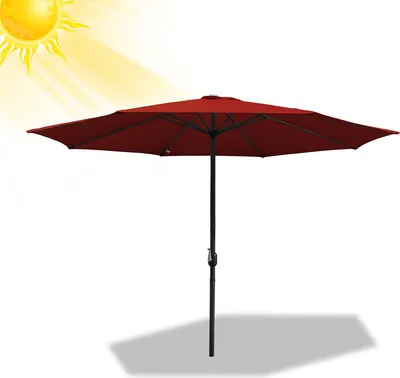 Immagine prodotto di Fiqops 2,7 m Ombrellone UV40+ inclinabile Ombrellone da giardino Ombrellone da spiaggia,Rosso