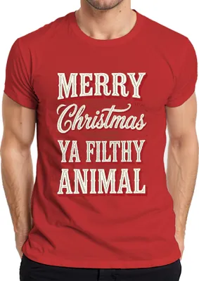 Produktbild von Merry Christmas filthy animal Weihnachten lustig Weihnachtsfeier Herren T-Shirt, Rot, XL