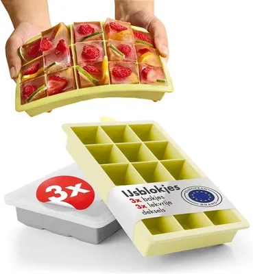 Produktbild von Famanu Eiswürfelformen Set - 3 Stück mit Deckel, BPA-frei