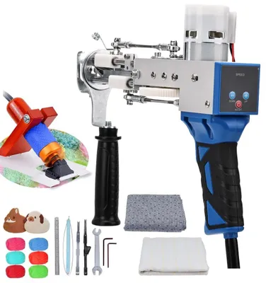 Immagine prodotto di Pistola per la creazione di tappeti, macchina elettrica per la tessitura di tappeti, set 2 in 1, kit con display digitale