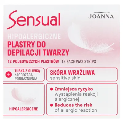 Obrázok produktu pre Joanna Senzitívne depilačné pásiky na tvár 12 ks + tuba s upokojujúcim olejom 10 ml