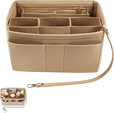 Produktbild von Famanu Tasorganizer - handtas-organizer aus Filz - 27 x 16 x 15 cm - beige